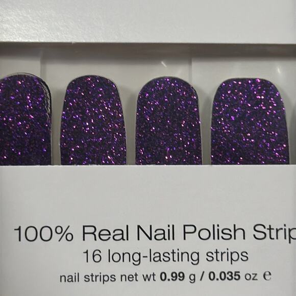 NWT Color Street "Ibiza Nights" Purple Glitter Nail Strips - Picture 1 of 4